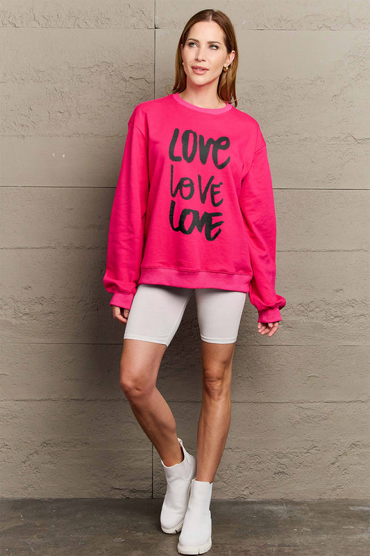 Simply Love – Sweatshirt mit Rundhalsausschnitt in voller Größe LOVE