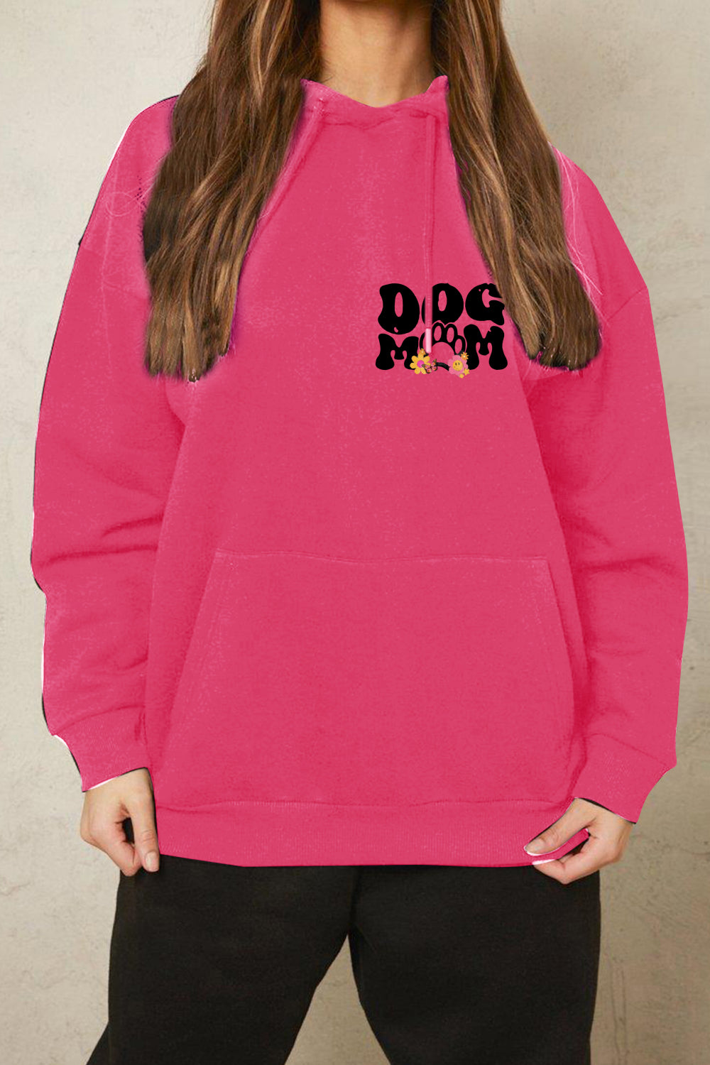 Simply Love – Simply Love – Kapuzenpullover mit DOG MOM-Grafik in voller Größe