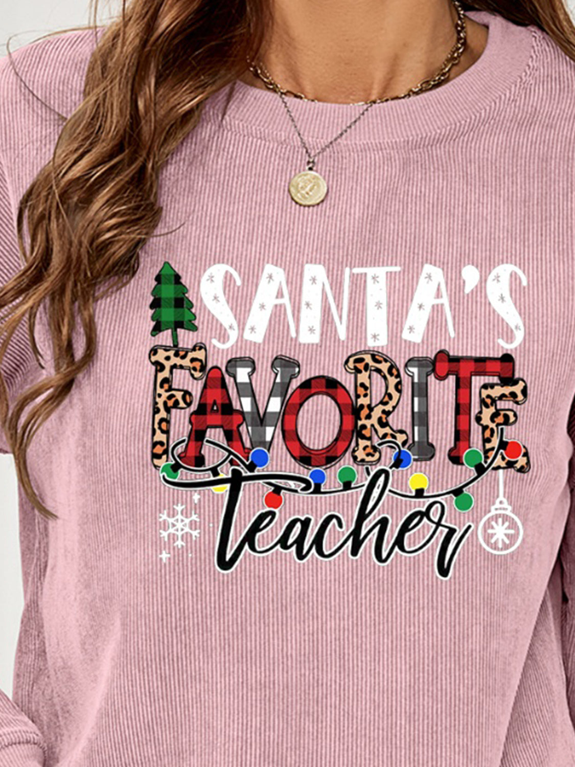 Sweat-shirt graphique PROFESSEUR PRÉFÉRÉ DU PÈRE NOËL