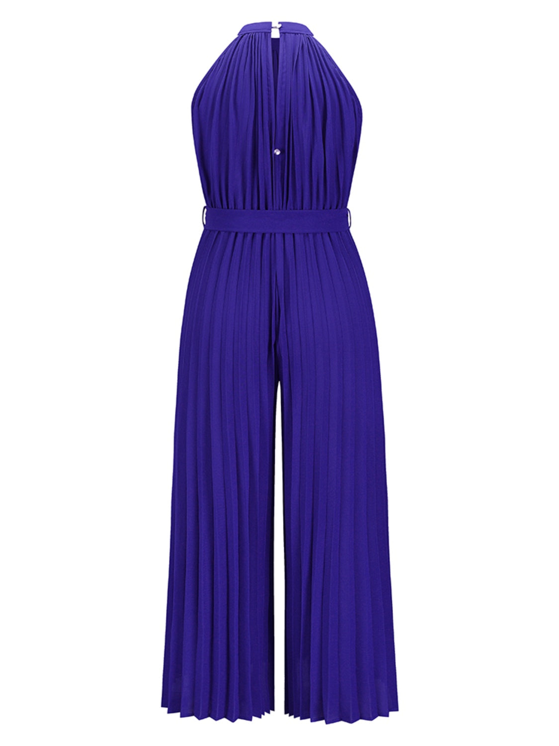 Ärmelloser Jumpsuit mit Cut-outs und Plissierung