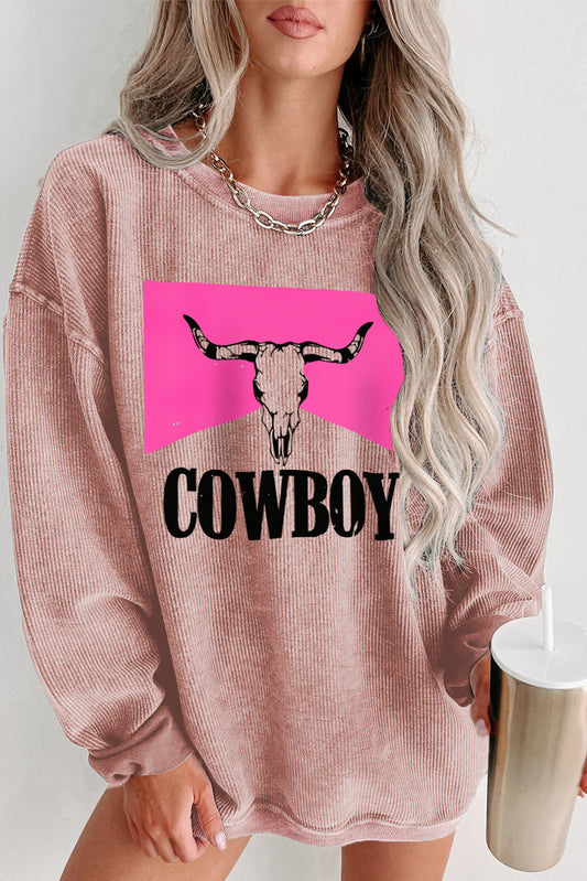 COWBOY-Sweatshirt mit Rundhalsausschnitt und Grafik