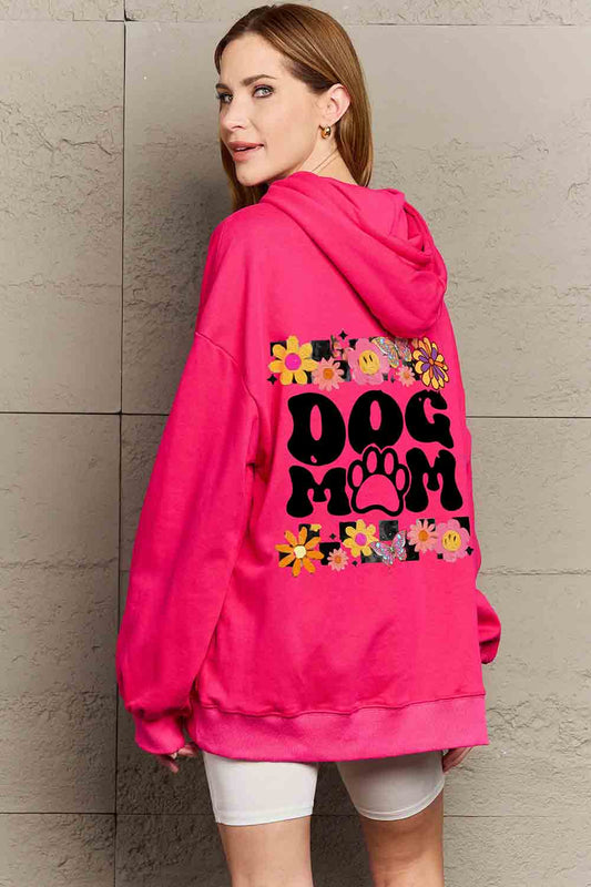 Sweat à capuche graphique Simply Love DOG MOM en taille réelle