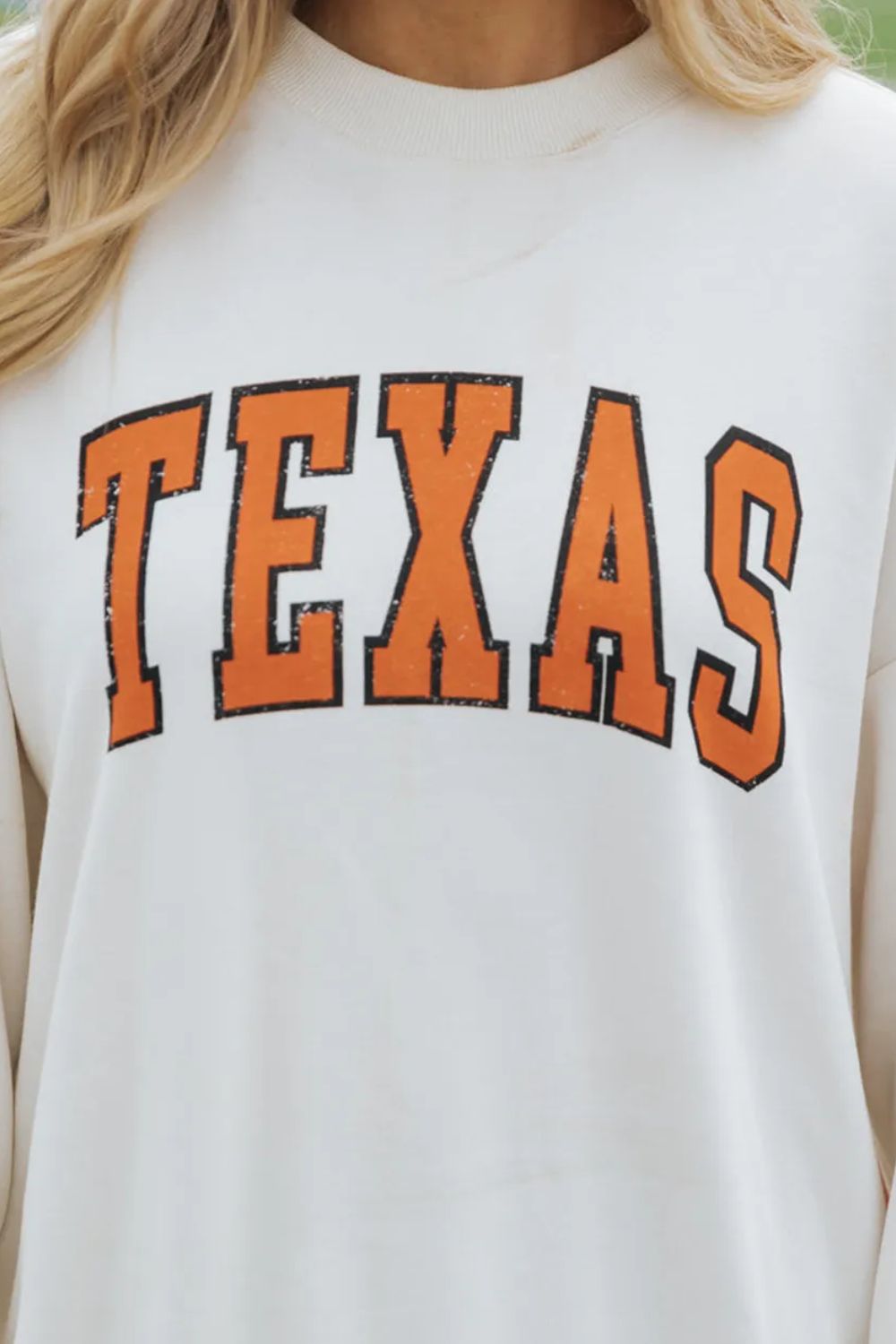 Sweat-shirt à col rond et épaules tombantes TEXAS