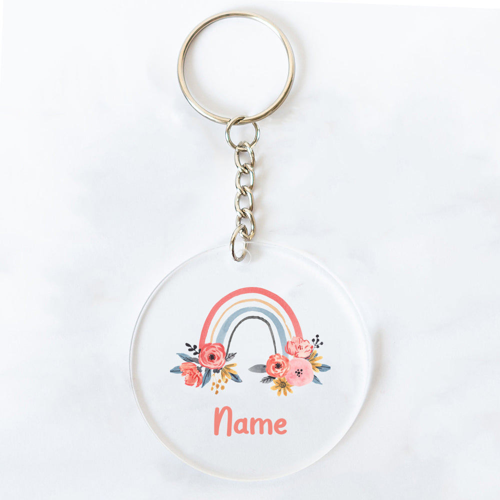 Personalized Rainbow Acrylic Keychains – Custom Name Gifts for Friends, Teachers, Moms & Party Favors