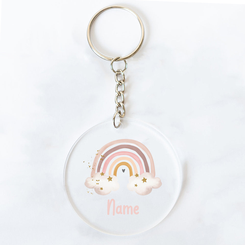 Personalized Rainbow Acrylic Keychains – Custom Name Gifts for Friends, Teachers, Moms & Party Favors