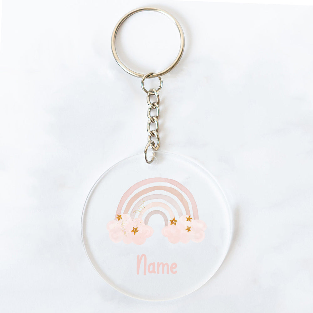 Personalized Rainbow Acrylic Keychains – Custom Name Gifts for Friends, Teachers, Moms & Party Favors