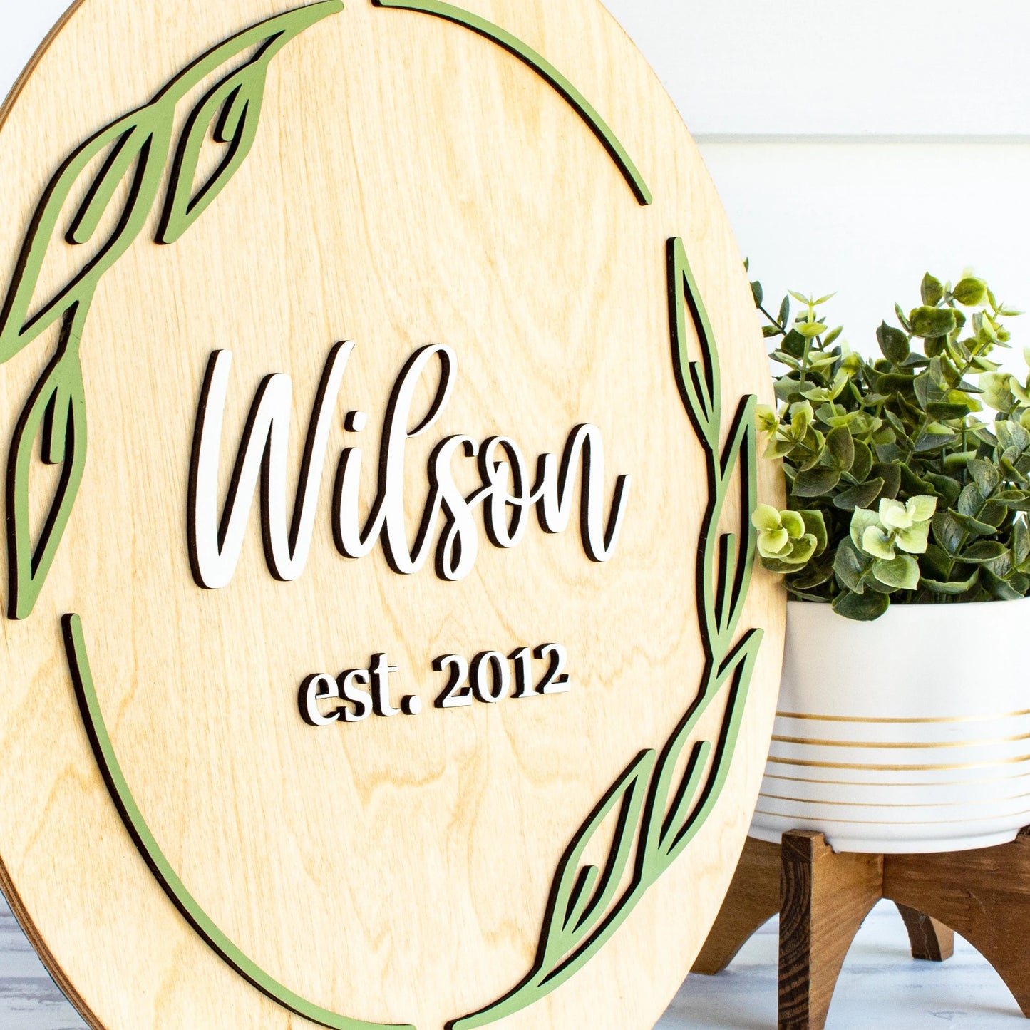 Personalized Wooden Last Name Sign – Custom Couple’s Plaque, Bridal Shower or Wedding Gift