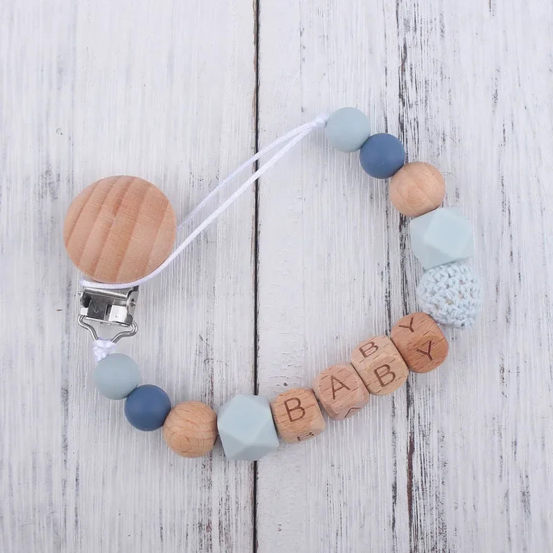 Personalized Baby Pacifier Clips with Name – Custom Teether, Dummy Holder, and Newborn Gift Accessories