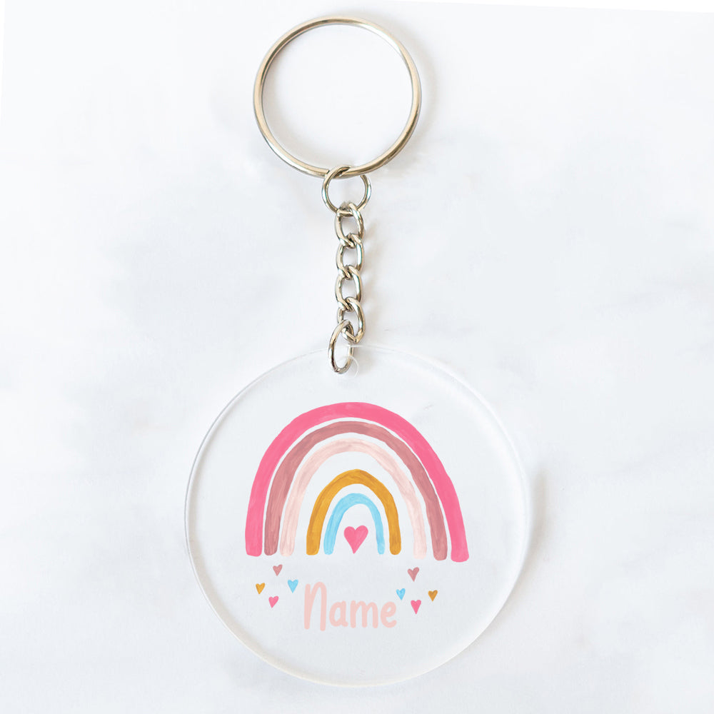 Personalized Rainbow Acrylic Keychains – Custom Name Gifts for Friends, Teachers, Moms & Party Favors