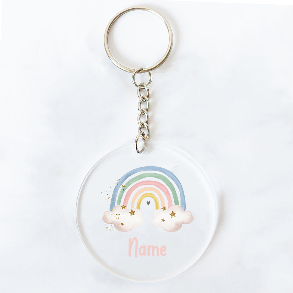 Personalized Rainbow Acrylic Keychains – Custom Name Gifts for Friends, Teachers, Moms & Party Favors