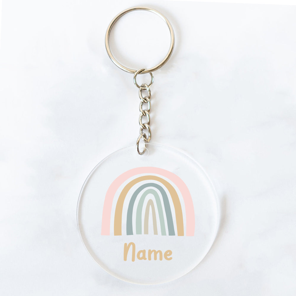 Personalized Rainbow Acrylic Keychains – Custom Name Gifts for Friends, Teachers, Moms & Party Favors