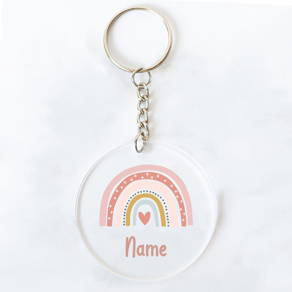 Personalized Rainbow Acrylic Keychains – Custom Name Gifts for Friends, Teachers, Moms & Party Favors