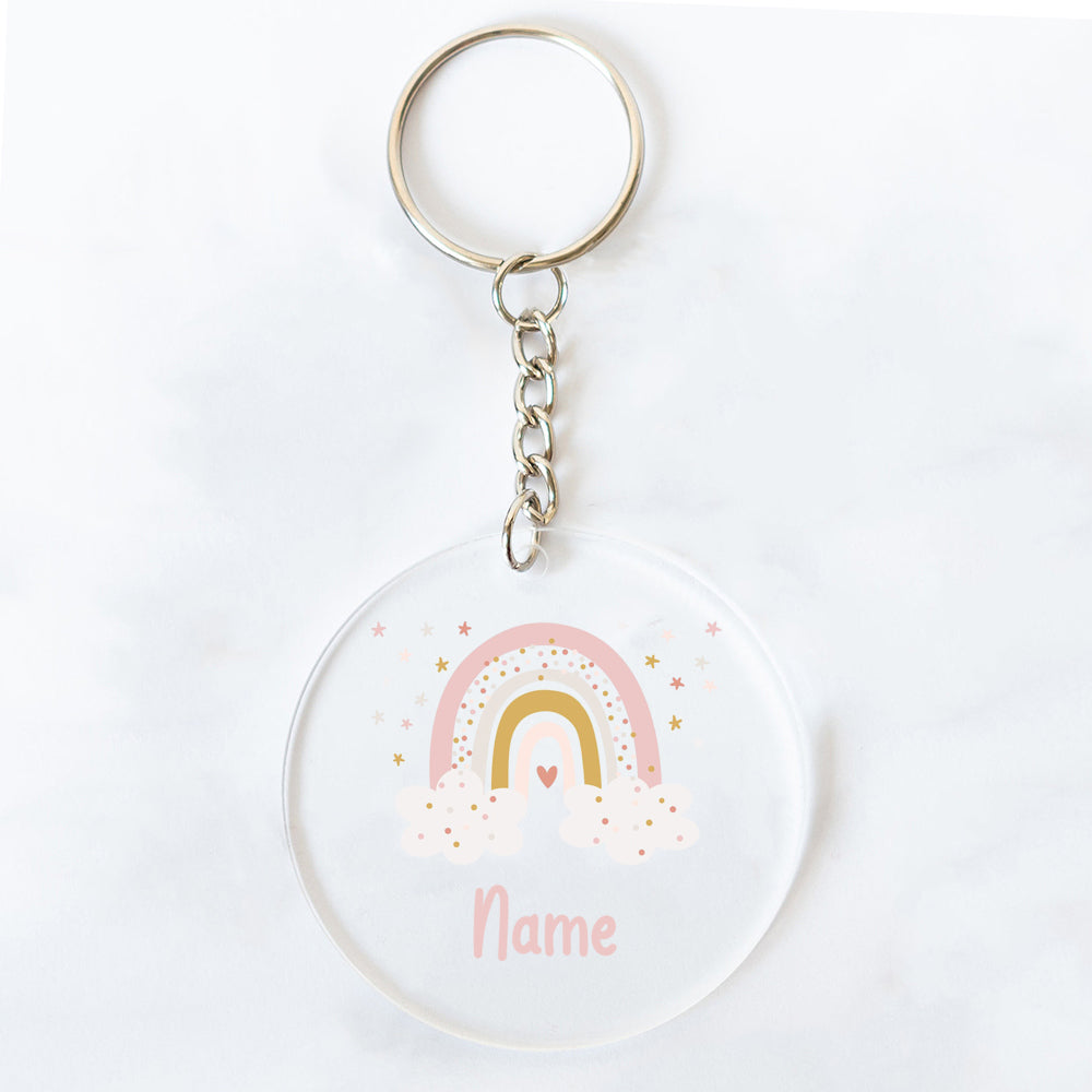 Personalized Rainbow Acrylic Keychains – Custom Name Gifts for Friends, Teachers, Moms & Party Favors