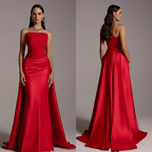 Customized Strapless Pleated Mermaid Dress – Elegant Bespoke Formal Wear