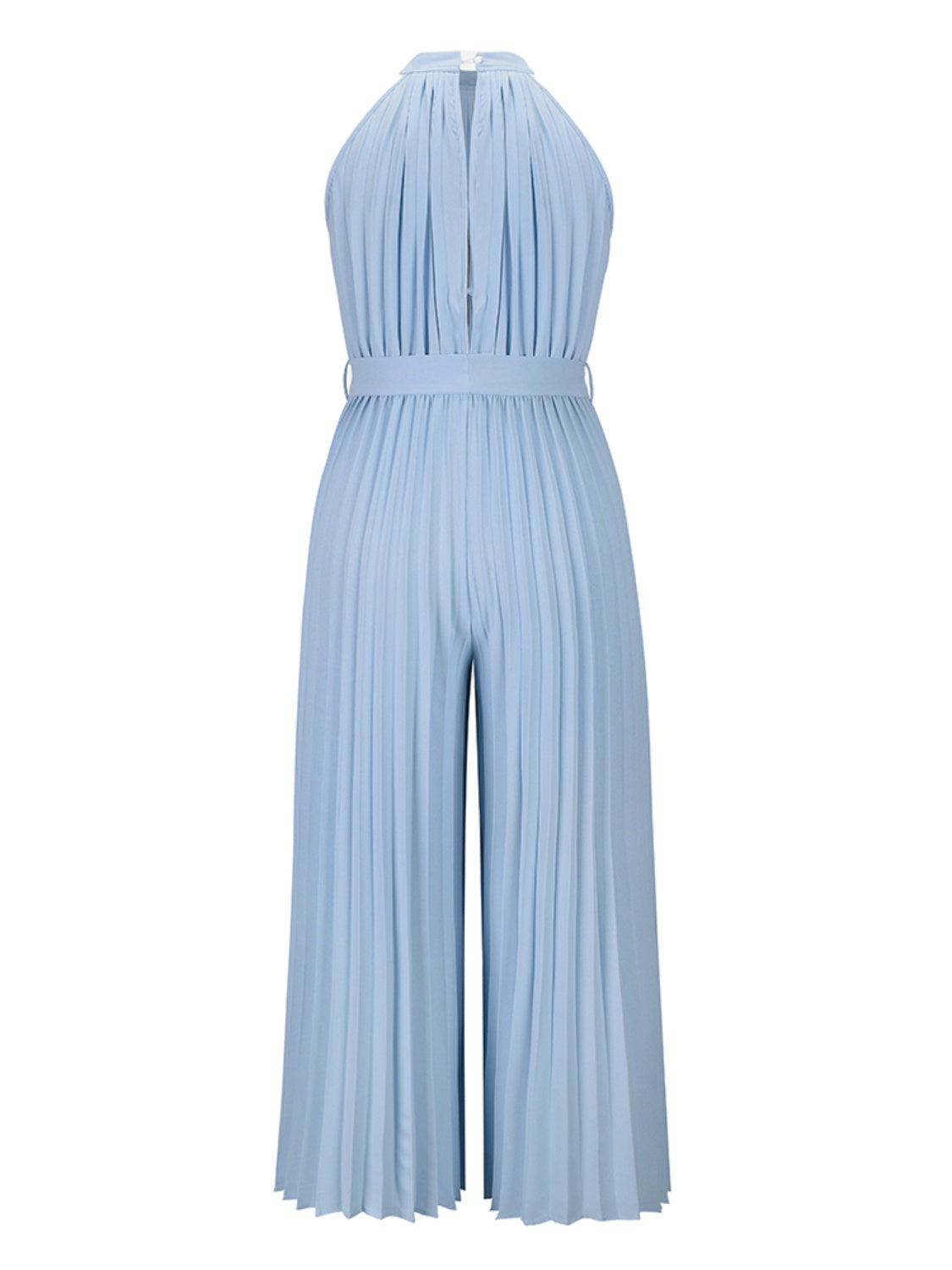 Ärmelloser Jumpsuit mit Cut-outs und Plissierung