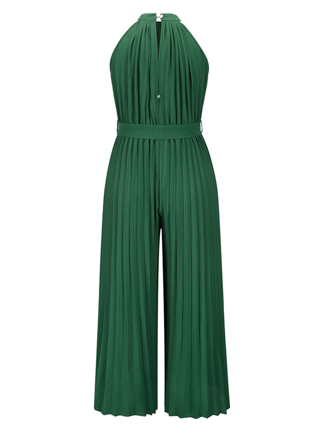 Ärmelloser Jumpsuit mit Cut-outs und Plissierung